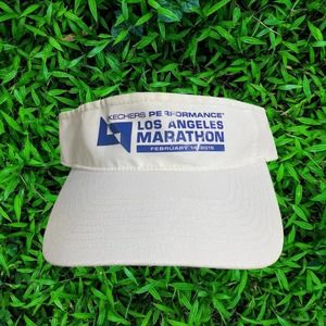 Retro Skechers Performance Los Angeles Marathon White Running Visor NWT